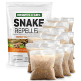 LEBMP Snake Repellent packaging with 12 pouches ensures long-lasting protection around the yard.