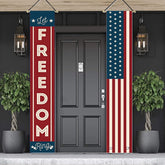 LeChamp USA flag banner for outdoor decor, durable and vibrant for porch or yard celebrations.
