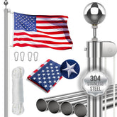 Lechansen 16ft heavy-duty flag pole for outdoor use, durable residential displays