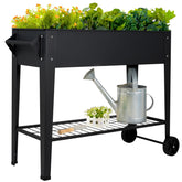 LEETOLLA Elevate 32in tall raised bed with wheels for easy relocation and sun exposure.