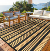 LEEVAN waterproof outdoor rug front view for high-traffic patios and decks.