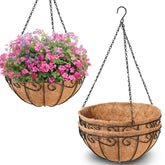 Legigo 10-inch round hanging basket with coconut coir liner enhances airflow for roots.