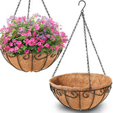 Legigo 14-inch metal hanging basket ready for outdoor planting with a wire frame