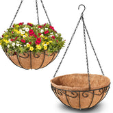 Legigo 2-pack 10-inch round wire hanging basket for outdoor plants, durable outdoor display.