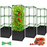 Legigo 4-pack tomato cages with 47-inch square support for vertical growth.