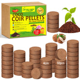 Legigo coco coir pellets, 50-pack, soaked and ready for planting.