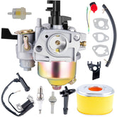 LEIMO KPARTS GX160-GX200 carburetor kit close-up shows precise mounting and durable build