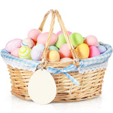 Leinuosen Easter basket with wicker blue lining, ideal for festive egg gatherings