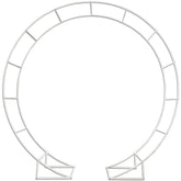 LeJoy Garden metal arch for ceremony, 6.5ft white backdrop, front view.
