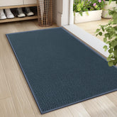 LEKEEPGO 24x36 cyan blue door mat absorbs moisture and traps dirt for cleaner floors