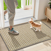LEKEEPGO door mat entrance grey absorbs moisture to keep floors clean.