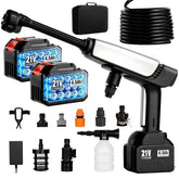 LEOTER cordless pressure washer with battery pack enables on-the-go car cleaning.