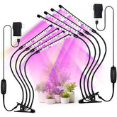 LEOTER grow light four-head clip setup provides flexible coverage for multiple plants