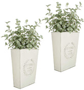 LESEN farmhouse wall planters set 2 with rustic finish for stylish indoor display.