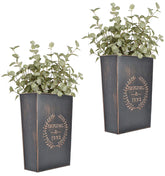 LESEN rustic metal wall planters front view for stylish indoor display.