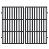 Leship 19.5-inch cast iron grate front view for Weber Genesis 300 Series, durable heat retention.