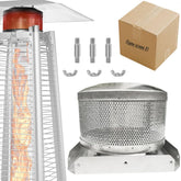 Lesimnky burner emitter screen keeps square patio heaters protected from debris.