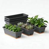 LESOASIS window box planter front view in grey, ideal for compact windowsills