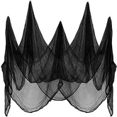 LessMo creepy cloth draped over a doorway for a dramatic Halloween entryway.