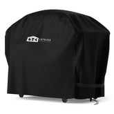 Leteuke pizza oven cart cover front view protects the grill from rain and sun.
