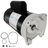 LEUNGOO B2854 motor front view, ready for quick pool pump replacement