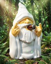 Leverse middle finger decor statue front view, playful garden focal point for outdoors