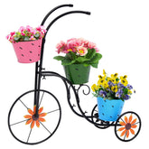 LEWIS&WAYNE metal tricycle planter front view enhances outdoor charm