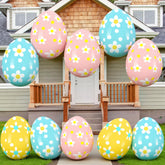 Leyndo 12-pack inflatable Easter eggs in 18-inch size for eye-catching yard decor.