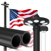 Lezbanz upgraded 10 gauge flagpole top ball in powder-coated finish for sturdy outdoor display