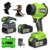 L FINE leaf blower with dual battery pack for extended runtime