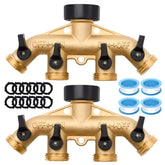 LFSEMINI brass hose splitter 4-way for simultaneous watering with durable construction.