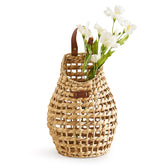 LGENHOOM hyacinth wall basket closeup shows handcrafted fibers for stylish home storage.