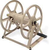 Liberty Garden 709 hose reel wall-mounted for organized watering with 200 ft capacity.