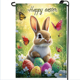 LienzoFest Easter flag with double-sided bunny design for porch decor