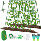 LifeisLuck cucumber trellis assembled provides sturdy A-frame support for climbing plants.