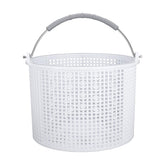 LikeLion pool skimmer basket front view shows durable construction and brass weight cylinder.