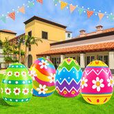 Liliful giant Easter egg 40inch orange stripes in yard for outdoor decor