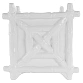 Lilly Pulitzer small planter bamboo resort white front view for indoor plant display