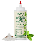 Lilly's Naturals diatomaceous earth bottle with peppermint oil for pest control