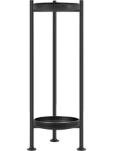 Lilybud Lily plant stand 2-tier iron design highlighting compact, space-saving display.