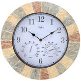 Lily's Home hanging wall clock with thermometer and hygrometer for indoor or outdoor use