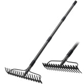 Lilyvane garden rake with 63-inch handle for extended reach and control.