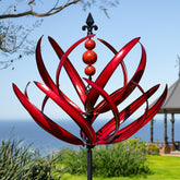 LimeHill Wind Spinner burgundy lotus main shot: a striking garden focal point.