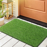 LINLA artificial grass door mat top view shows durable entryway turf.