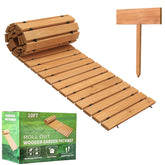 LINSHRY 10ft wooden garden pathway unrolled on grass for clean, dry feet