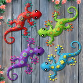 Liosecgar gecko blue wall art decor enhances outdoor charm