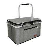 LIQING 35L picnic basket upright design keeps it steady for loading and unloading.