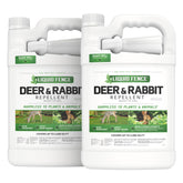 Liquid Fence deer and rabbit repellent bottle label showing scent-based garden protection