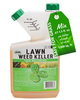 Liquid Harvest Lawn Weed Killer bottle for easy lawn treatment.