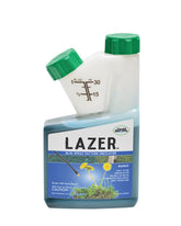 Liquid Harvest Lazer Blue spray pattern indicator bottle shows coverage for precise turf treatments.